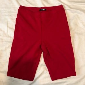 Red biker shorts